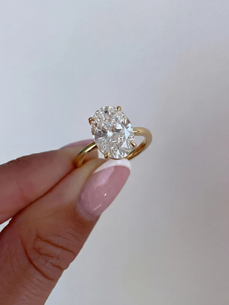 925 Sterling Silver Shiny Gorgeous 1-8CT Oval Zircon Ring For Women Engagement Wedding Luxury High Quality Fine Jewelry Image 7