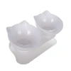 Double Cat Bowl Elevated Pet Non-Slip Water Feeder Bowl with Inclination Stand Small Medium Cat Dog Drinking Bowl Kitten Supples 2