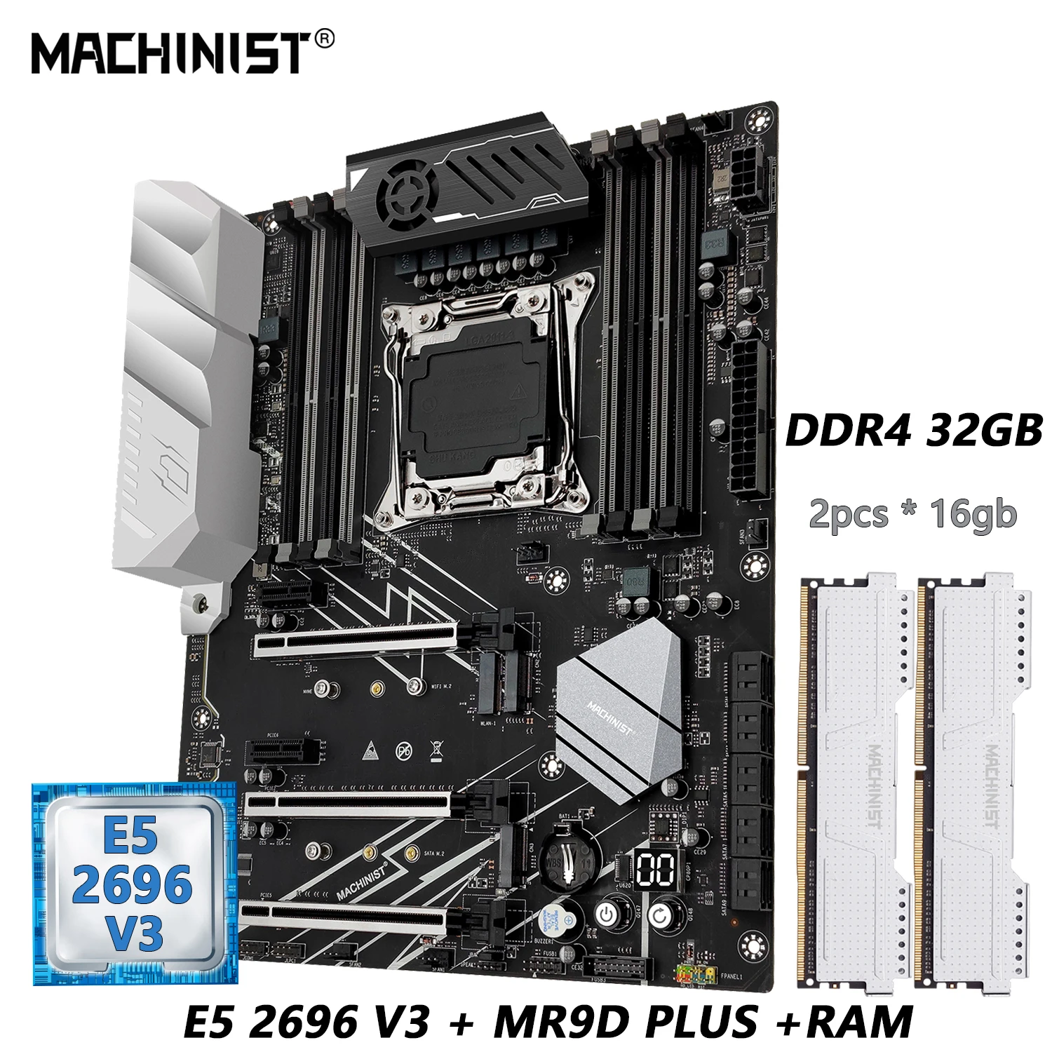 MACHINIST X99 Motherboard combo Set with LGA 2011 3 Xeon E5 2696 V3 CPU