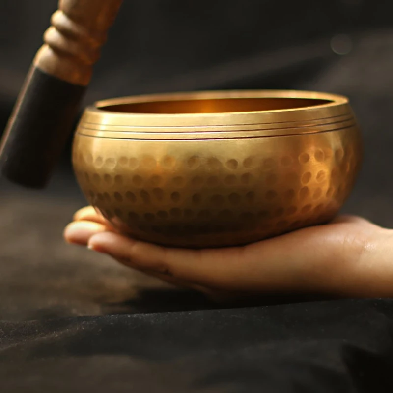 Nepal Tibetan Buddhist Bowl Handmade Singing Bowl Set Cushion Mallet Meditation Storage Bag Meditation Singing Bowl Feng Shui 4