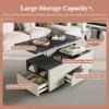 47.24" L Lift Top Coffee Table with 4 Stools, Rising Tabletop Work Table,Center Table with Hidden Storage for Living Room Space- 5