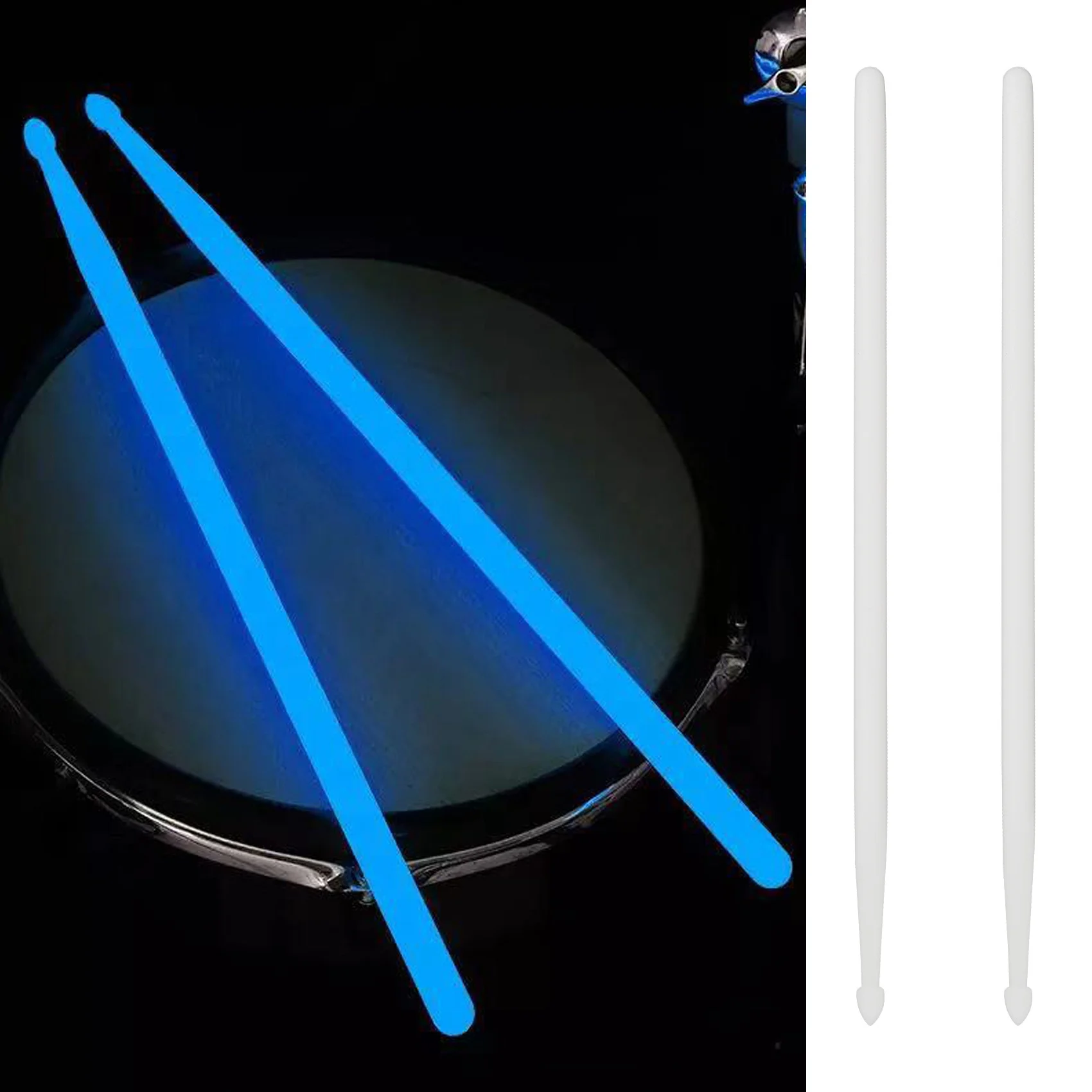 

1Pair 5A Luminous Drum Stick Drum Set Fluorescent Drumsticks Jazz Drumsticks Stage Glow in Dark Drum Accessories
