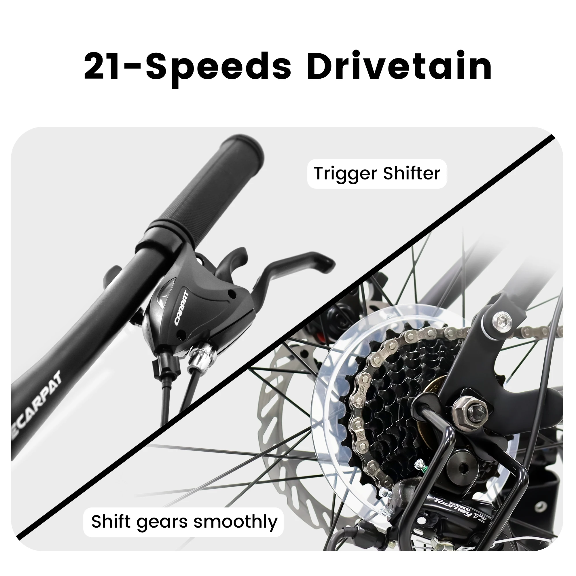 Ecarpat Dual Full Suspension Mountain Bike 24/26/27.5 Inch 21-Speed Disc Bicycles Teenagers Boy Girl Mens Women