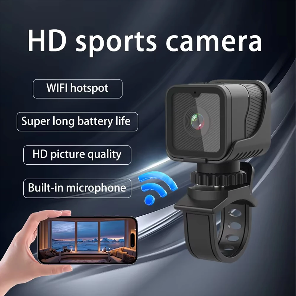 Outdoor 1080P HD Action Camera with Hotspot WiFi Waterproof Camera Bike Driving Recorder Mini Portable Sports DV Cam