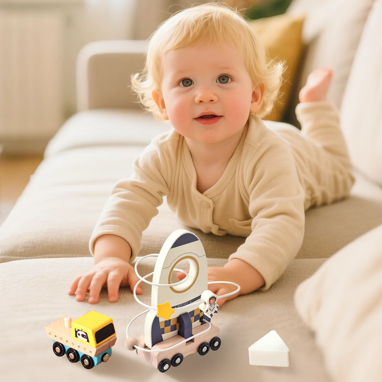 Montessori-Spielzeug für Jungen und Mädchen, exquisite Details, Ibwaae aus Holz für Baby, Weltraum, Astronaut, Raketenspielzeug, Babyparty- und Geburtstagsgeschenke – Detail 9