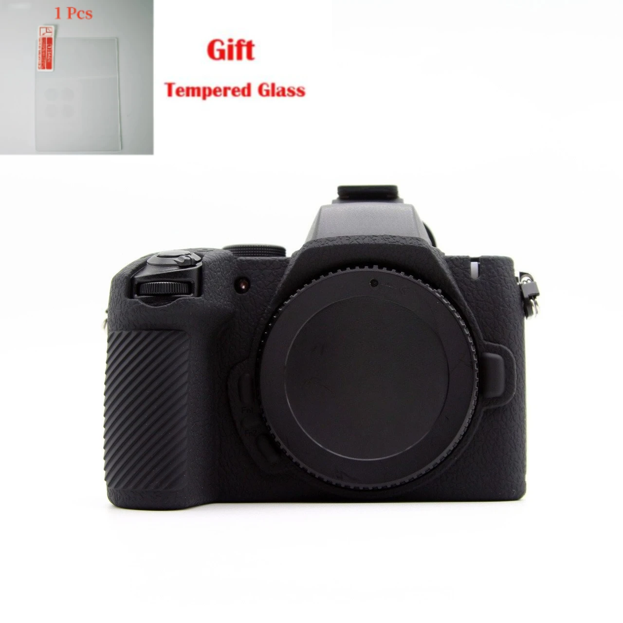 Nikon Z50II Z50-II용, 부드러운 실리콘 보호 케이스 실리콘 커버 내마모성 및 충격 방지 + 강화 유리 LCD 보호 필름