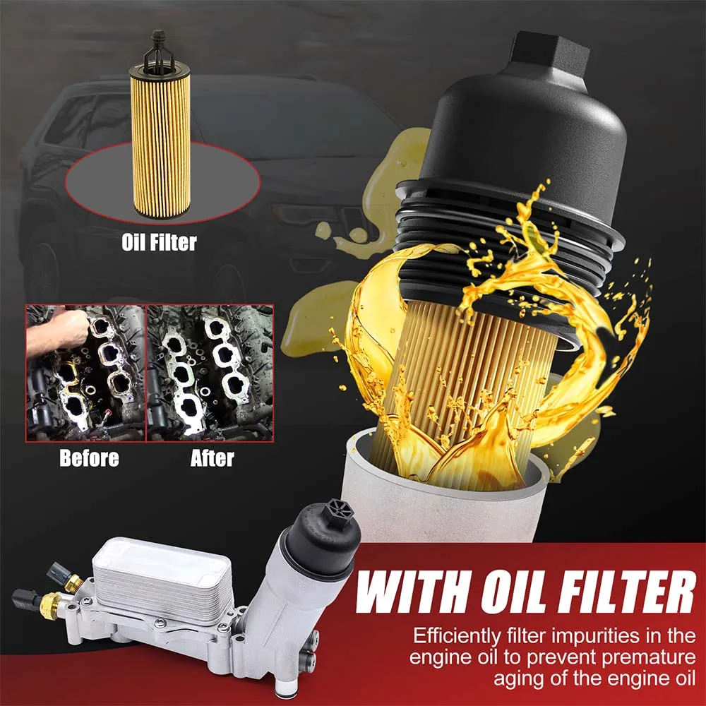 Engine Oil Cooler Oil Filter Housing Adapter for Chrysler 200 300 Dodge Charger Challenger Journey Ram Jeep oil cooler kit