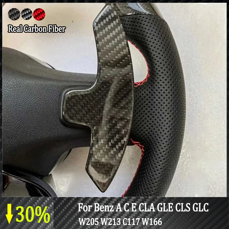 

For Benz A C E CLA GLE CLS GLC W205 W213 C117 W166 Forge Carbon Fiber Car Steering Wheel Shifter Paddle Extension Replacement