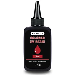 Enhanced Dark Colored UV Resin Kit - Odorless, Low Shrinkage, Vibrant 12 - Color Set (Red)