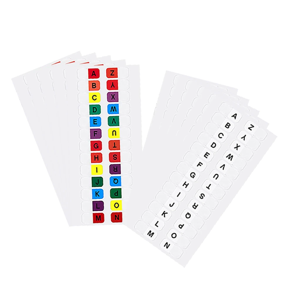10 fogli adesivi per etichette con indice dell'alfabeto strisce piccole colorate impermeabili segnali di cercapersone indice note adesive pennarelli per pagine - immagine 4