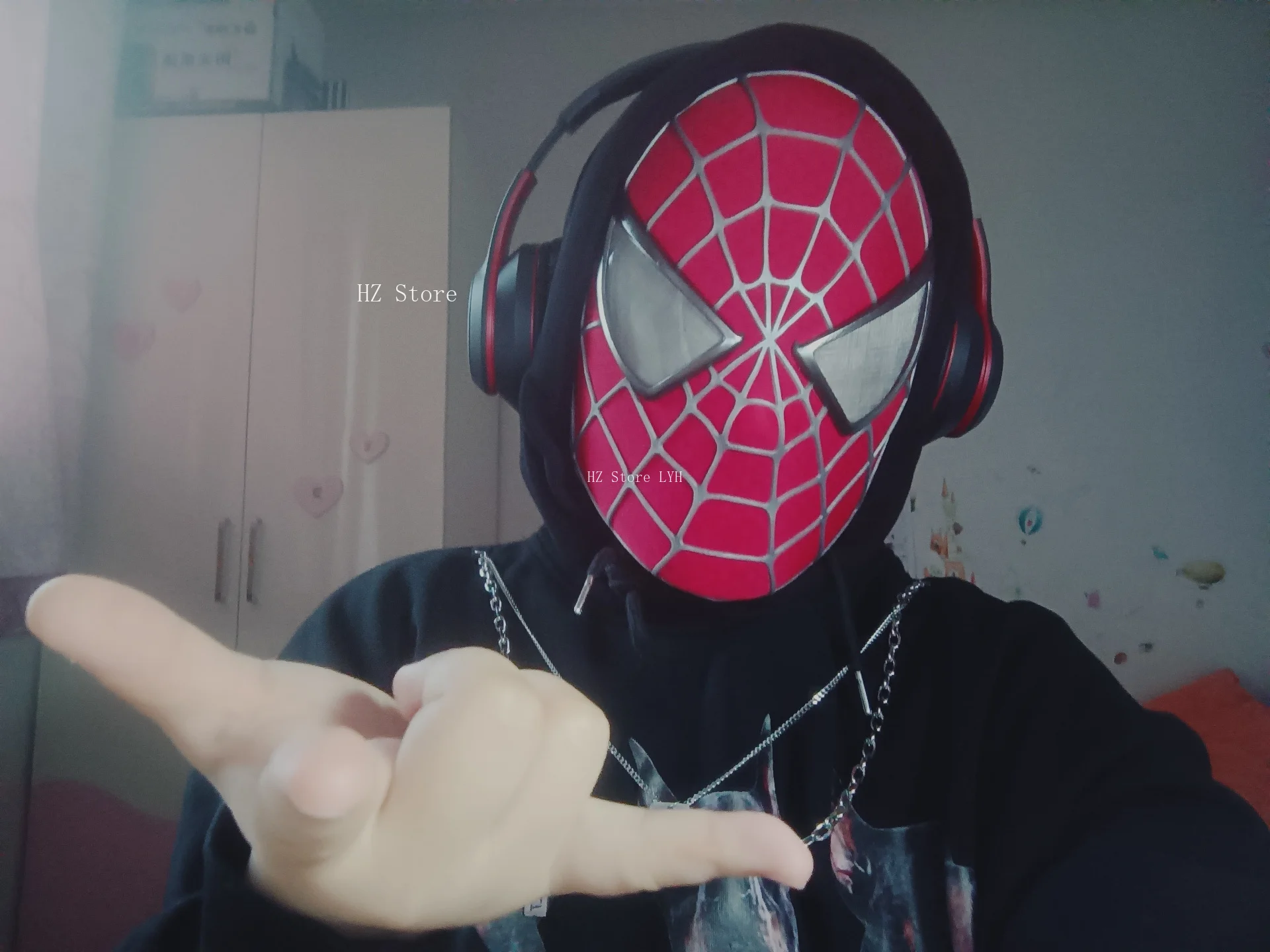コスプレ　ブラック　スパイダーマン　マスク　トビー　マグワイア　サム・ライミ版 コスプレ ブラック スパイダーマン マスク トビー マグワイア