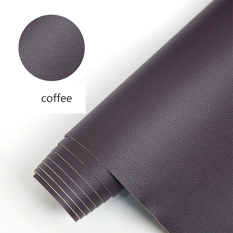 Tela de cuero PU autoadhesiva, 50x135cm, para arreglar la piel de  imitación, Parche de goma, tela de sofá de cuero