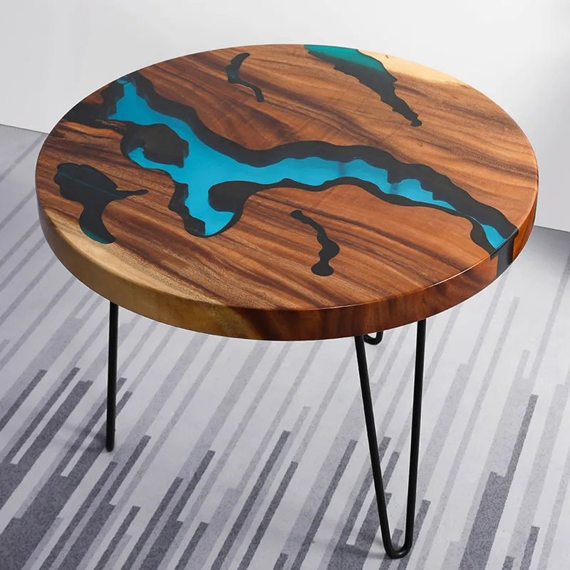 

Free shipping Elegant Hairpin Table Legs Nordic Style Table River Base Living Room Coffee Dining Wood Table Resin Epoxy