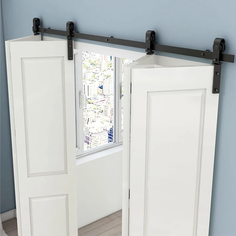 ccjh bi folding barn door hardware deslizante kit track 03