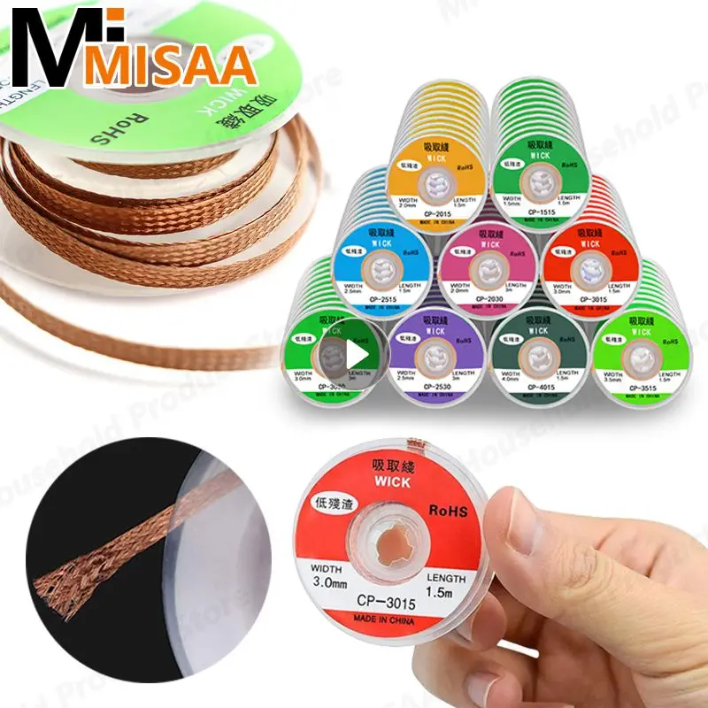 Repair Thread Braid Desoldering-Braid-Solder-Remover-1-3-5mm-Welding-Tin-Sucker-Cable-Lead ...