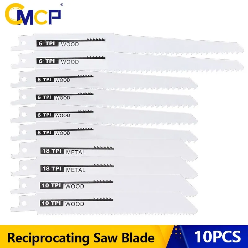 

CMCP18TPI BIM/10TPI BIM/6TPI WOOD Saber Blades 10CPS Jig Saw Blade for Cutting Wood Pipe Metal HCS Steel Reciprocating Saw Blade