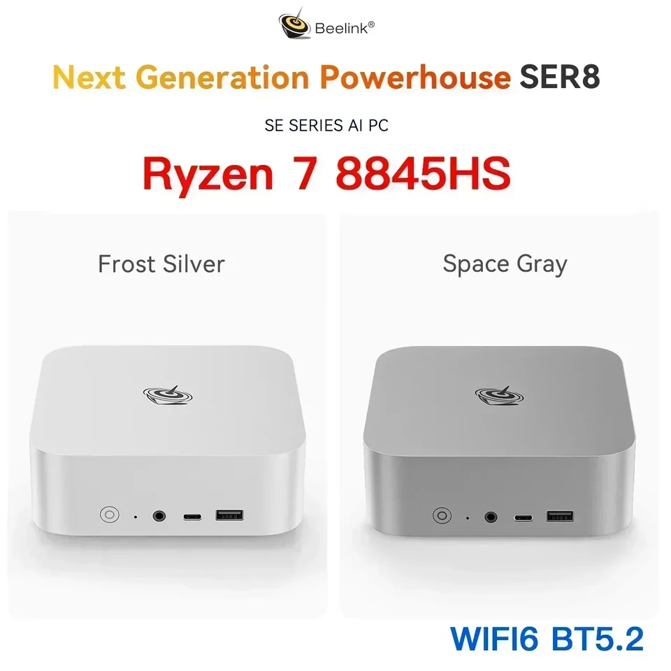 Beelink-ミニPCゲーマーデスクトップ,Ser8,amd,r7,8845hs,最大5.1GHz