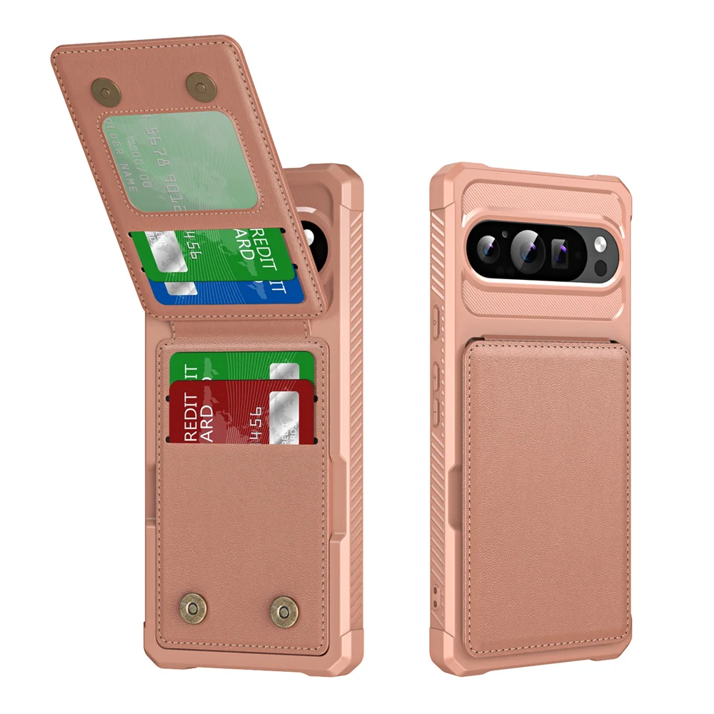 Elegant Leather Flip Wallet Case with Stand and Magnetic Closure