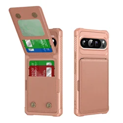 Elegant Leather Flip Wallet Case with Stand and Magnetic Closure for Pixel 8A (Rose Gold)