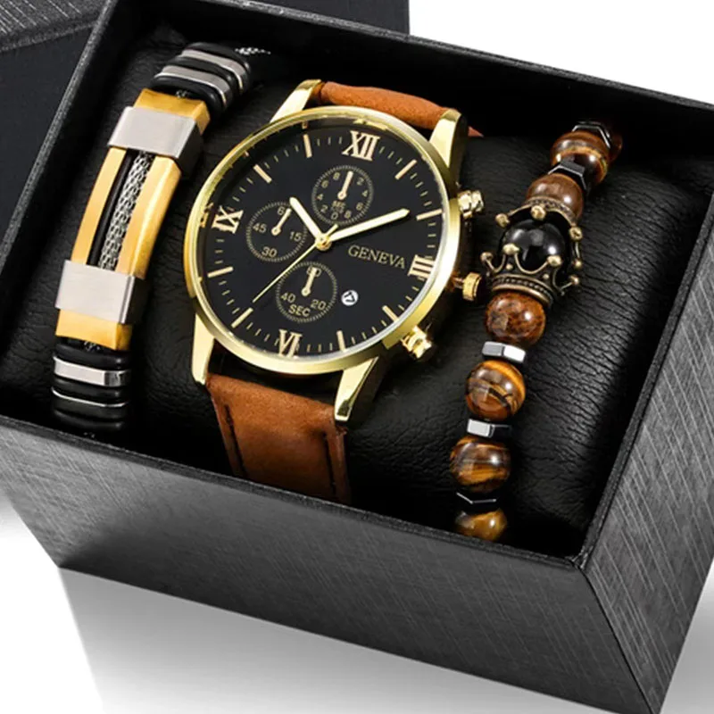 Set Fashion Mens Sports Watches Man Business Quartz Wristwatch Luxury Men Casual Clock Watch Relogio Masculino