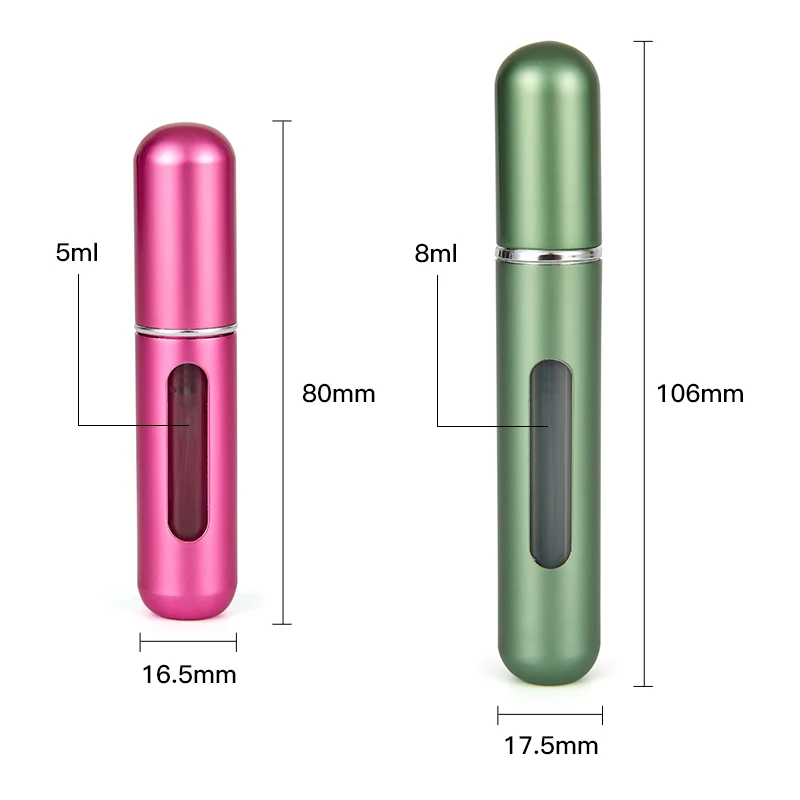 Perfume Bottle Portable Refillable With Spray Cosmetic Containers Atomizer For Travel 5 Pcs
