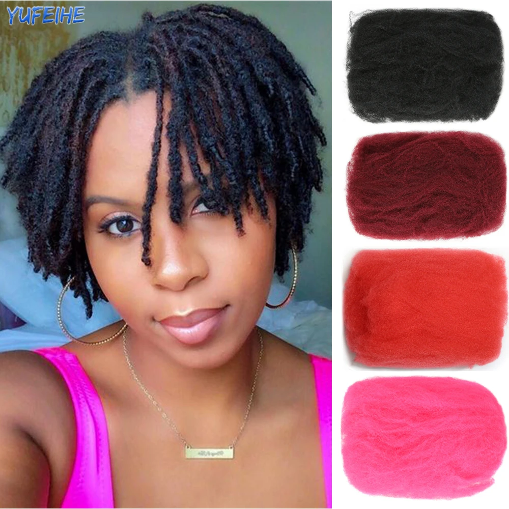 Short Dreadlocks Hair Extensions Remy Hair Bulk Afro Kinky Curly