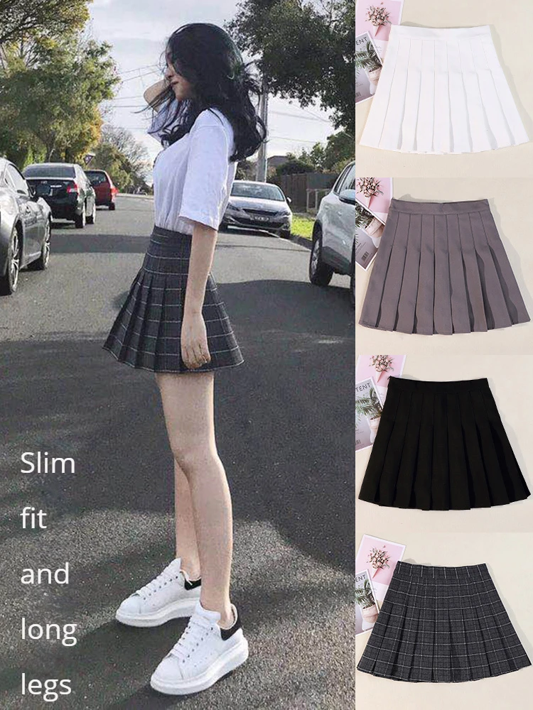 Pleated Skirts 2024 Summer Fashion Women  Mini Korean Style Black Girl  A Line Autumn Check Aesthetic falda corta Plaid Skirt