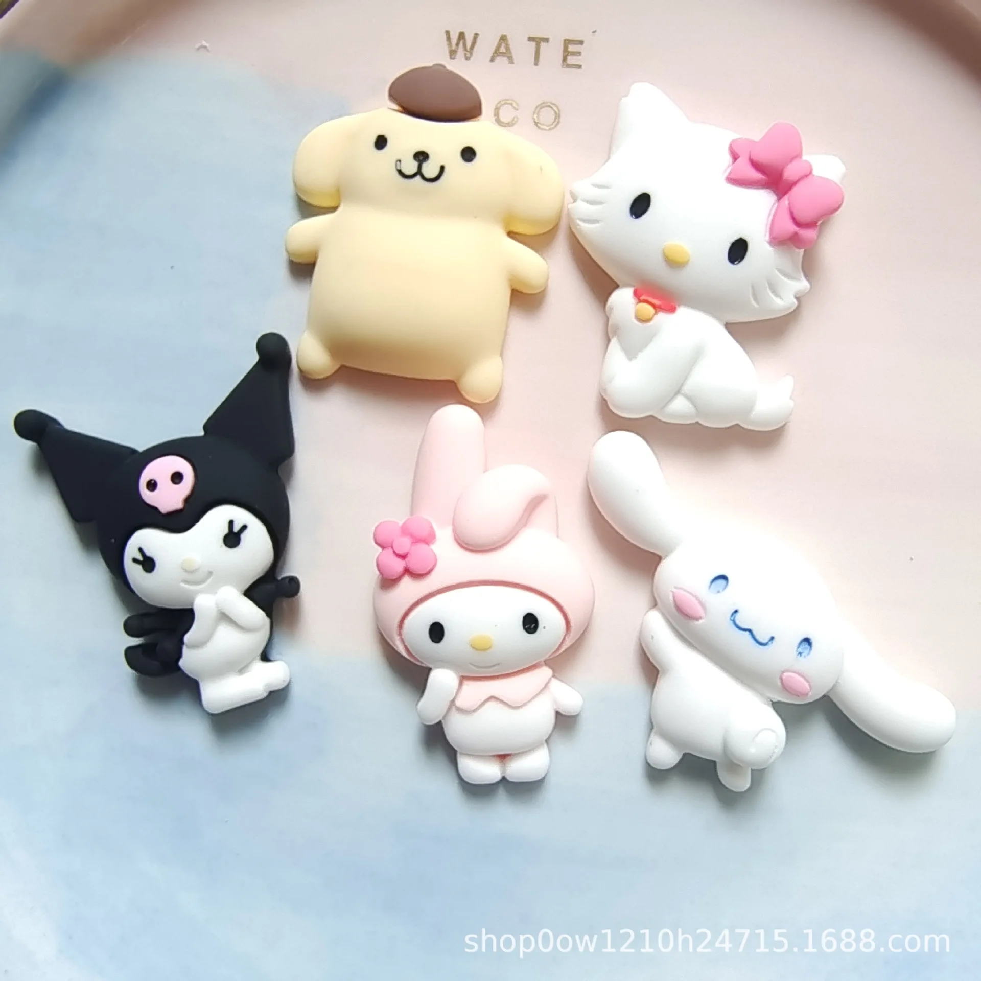 

5PCS Kawaii Sanrio Anime Resin Accessories My Melody Cinnamoroll Diy Cream Glue MobilePhone Case Jewelry Hair Clip Material Gift