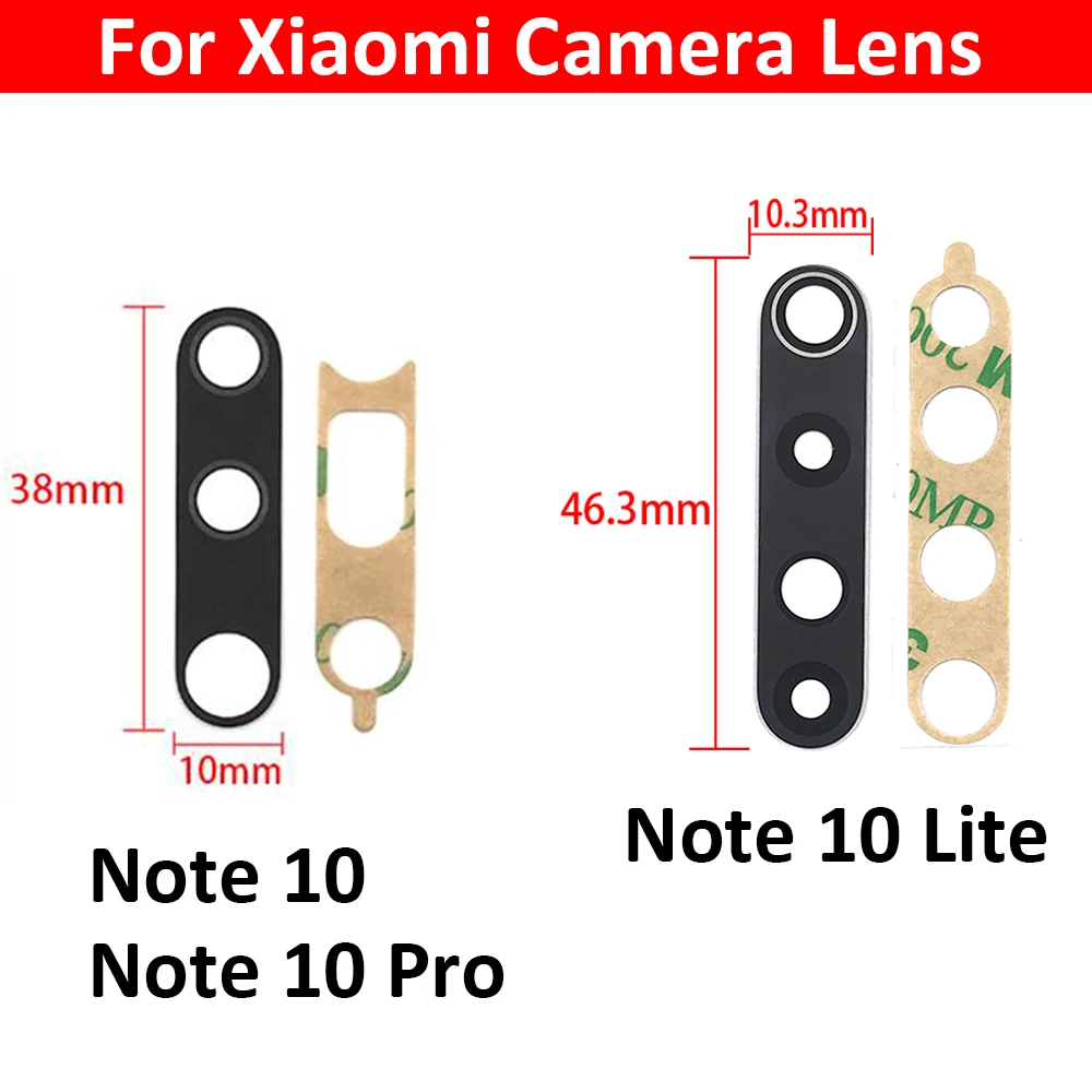 

Original Back Rear Camera Glass Lens With Glue Sticker For Xiaomi Mi 10T Note 10 Pro Lite 5G Redmi Note 9 6 Pro Max 9S 8T 10 9T