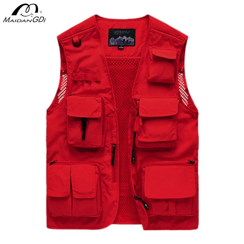Men's Workwear Style Vest Light Breathable Mesh Lining for Men Clothing Outdoor Leisure Sports Style Male Jacket Big Size 6XL