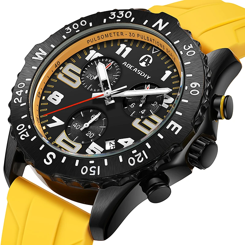 Waterproof Sports Man Watches Quartz Watch for Men Silicone Strap Wristwatch Male Clock Relogio Masculino