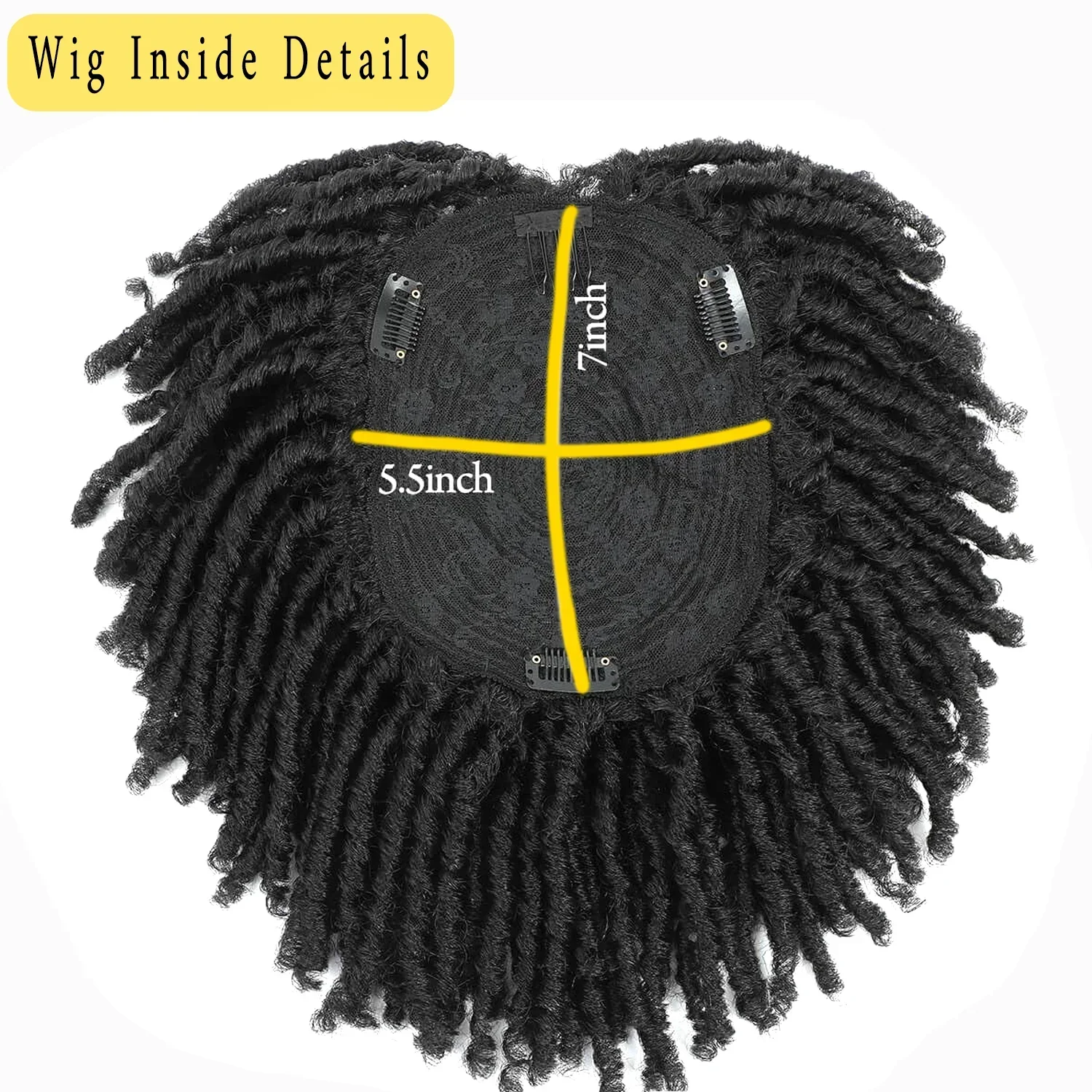 Short Dreadlock Braided Half Wig Black/Brown/Blonde/Gray Synthetic Soft Faux Locs Wigs Braiding Wigs for Black Women/Men 5