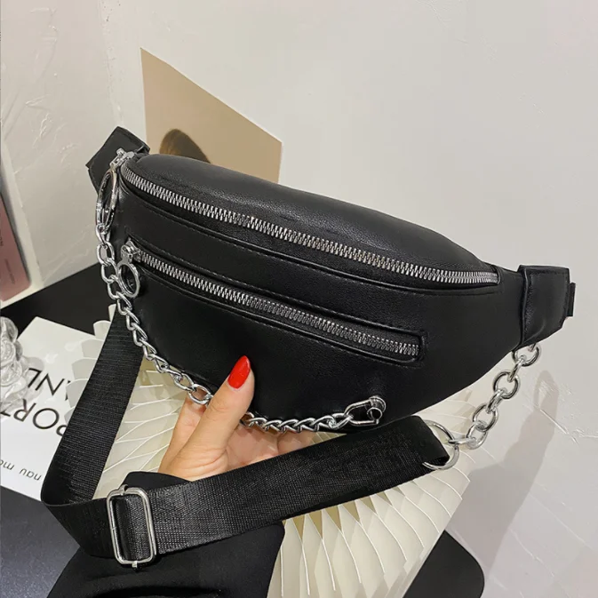 

2023 New Women Chest Bag Casual Fashion Zipper Waist Bags