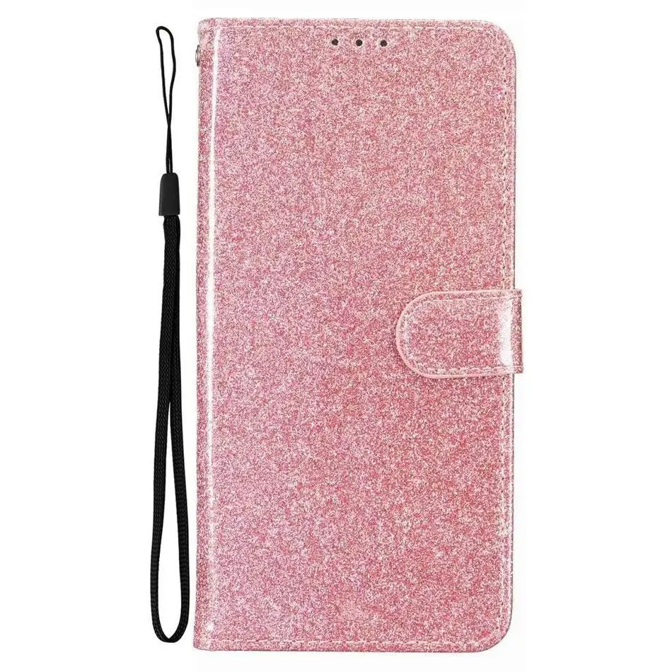 Elegant Glitter Wallet Case with Card Holder and Protective Cover