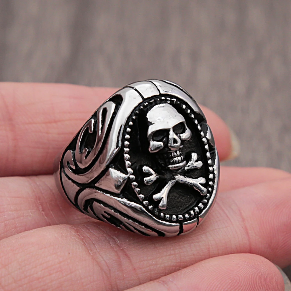 Deadpool Primark 1% Anello Biker Uomo Acciaio Inossidabile Oro