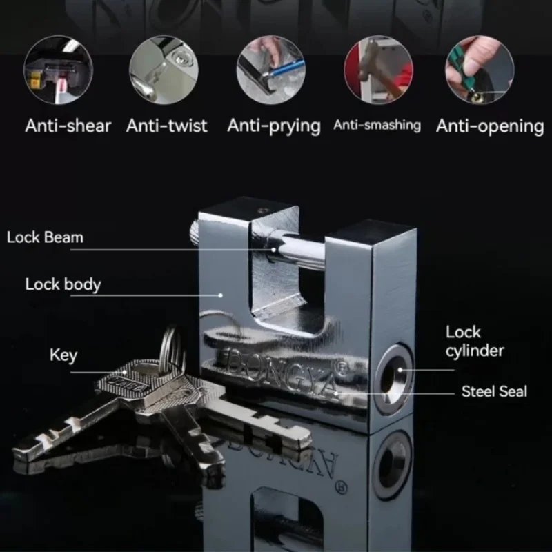 Heavy-duty Cadeado Impermeável à Prova de Ferrugem e Pry-proof Bold e Espessado Container ao ar Livre Porta do Armazém Chain Lock