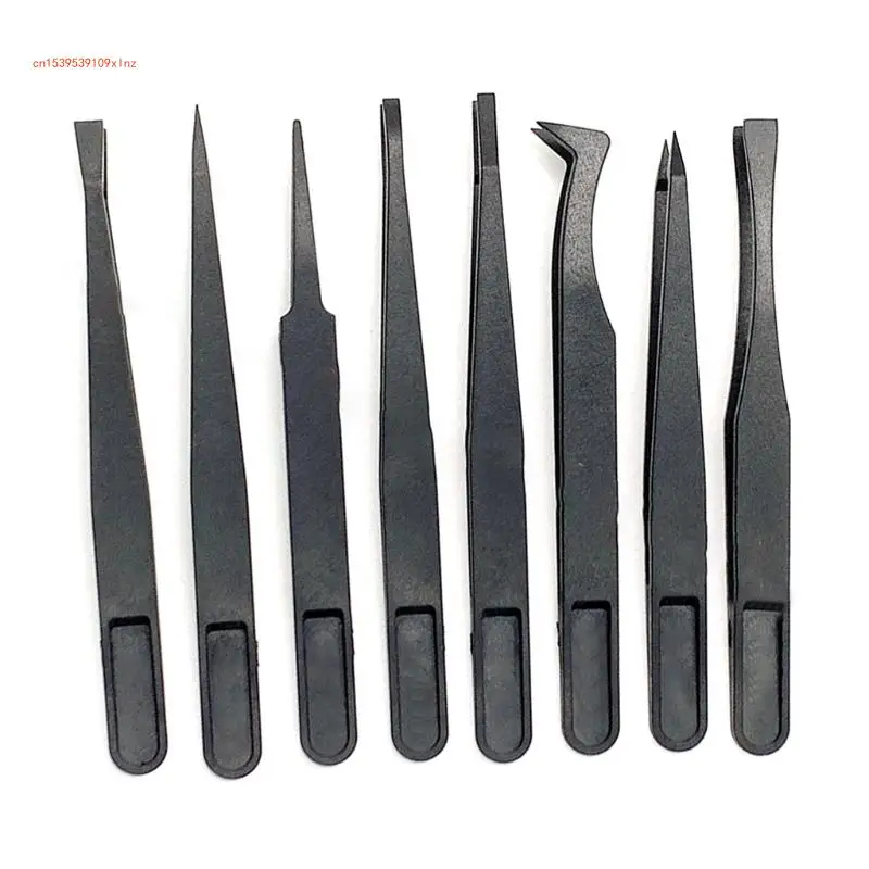 

Anti-static DIY Crafts Hand Clip Needle Nose Pointed Curved Flat Tip Tweezers Set Art DIY Picking Tools