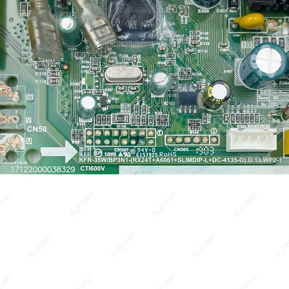 Used Control Board For Midea Air Conditioner KFR-35W/BP3N1-(RX62T+41560).D.13.WP2-1 Circuit PCB 17122000002718 Conditioning Part