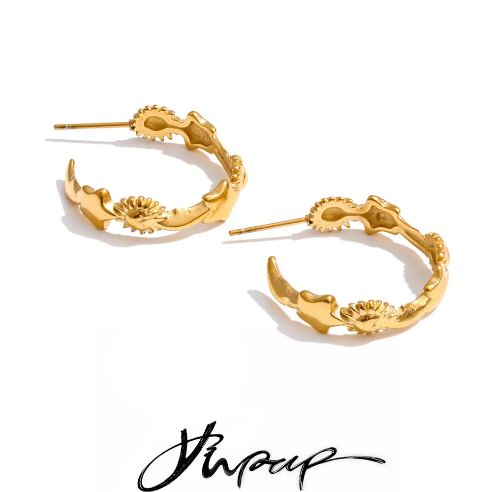 Yhpup Fashion Stainless Steel Earrings