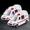 Hospital Rescue Ambulance Police Plastic Cars Model Pull Back Sound And Light Alloy Diecast Car Toys For Children Gifts 6