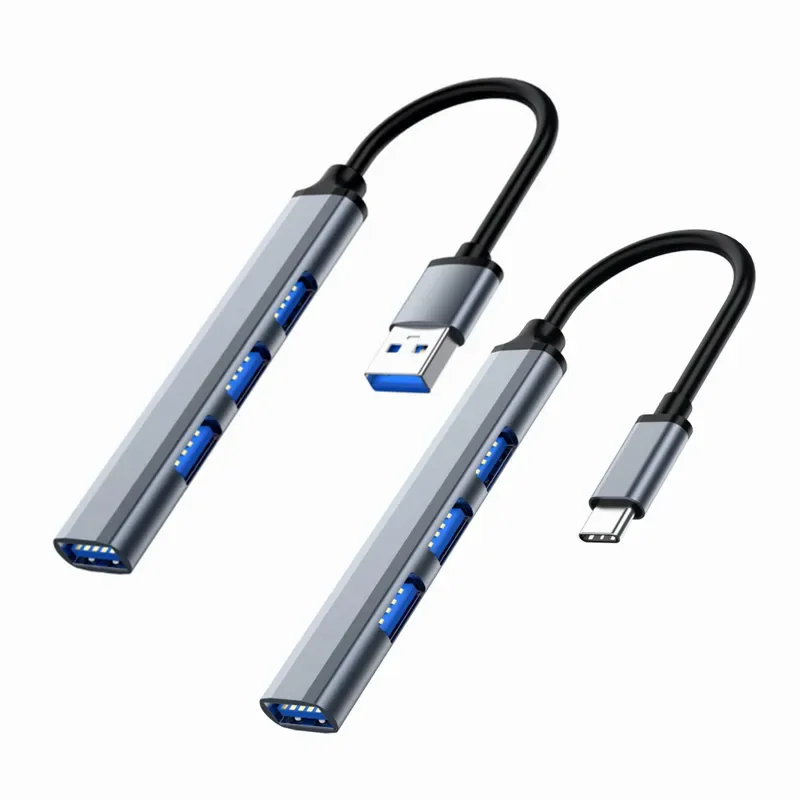 Ultra Slim 4-Port USB-C Hub with Plug & Play Multi-Device Connectivity