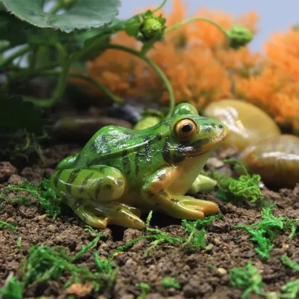 Cute Resin Decorative Frogs Statue DIY Outdoor Garden Bonsai Store Decoration Animal Sculpture For Desk Garden Decor Ornament