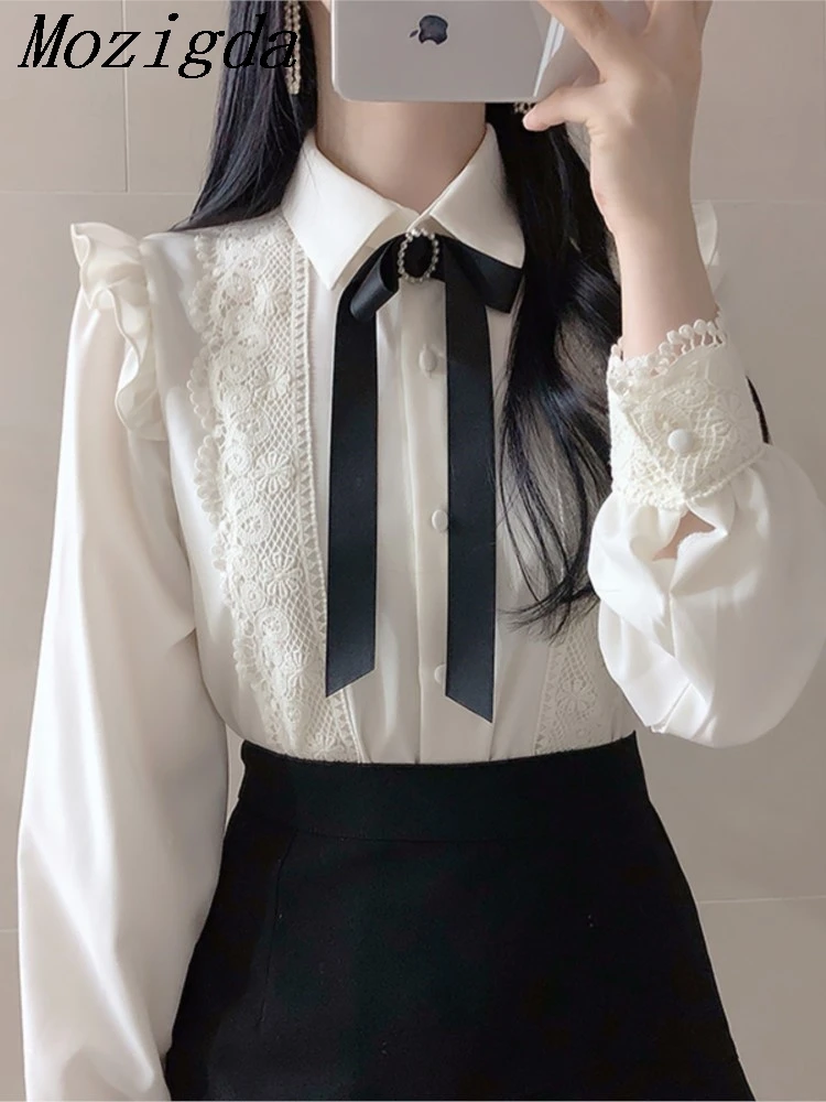 

Блузка женская шифоновая с длинным рукавом, модный топ с вышивкой в стиле пэчворк, свободная плиссированная рубашка, весна-лето