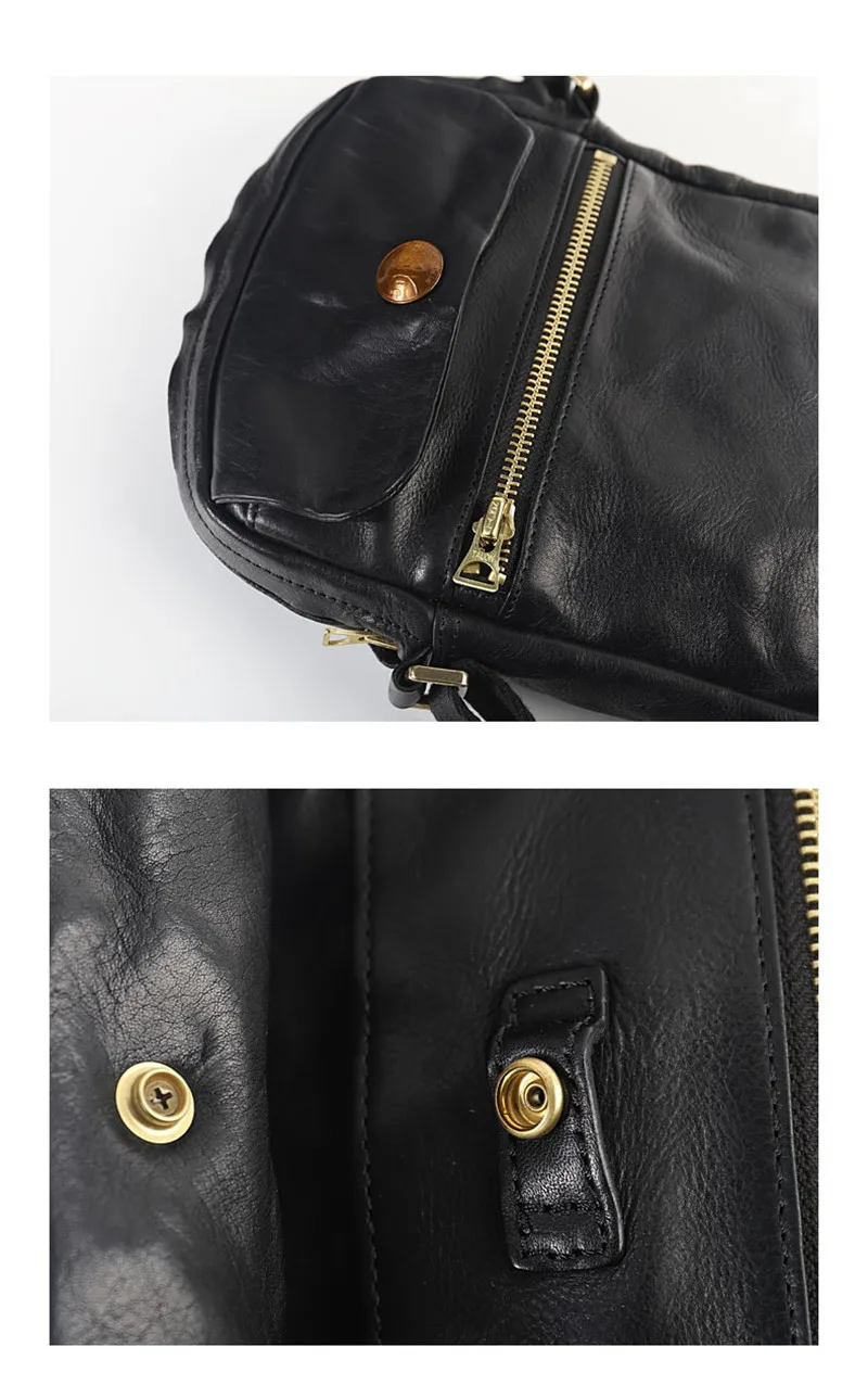 Casual vintage genuine leather men's small shoulder bag fashion natural luxury real cowhide daily outdoor phone crossbody bags