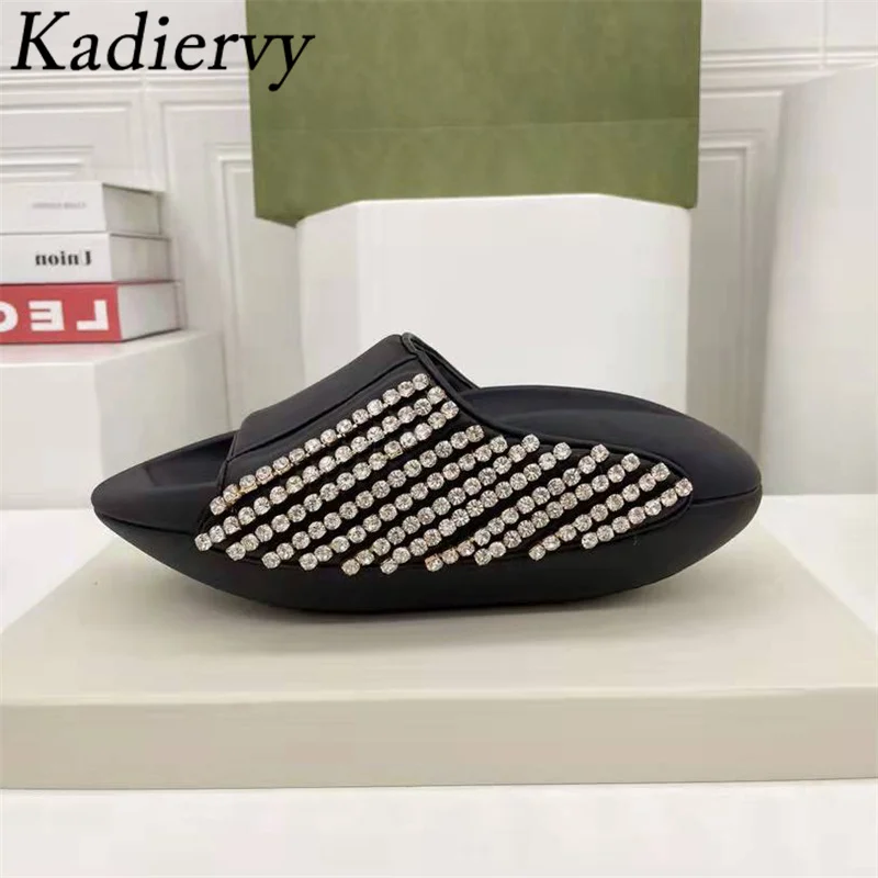 

Thick Sole Slippers Women Rhinestone Mules Summer Shoes Woman Fashion Casual Spaceship Platform Slippers Men Zapatillas Mujer
