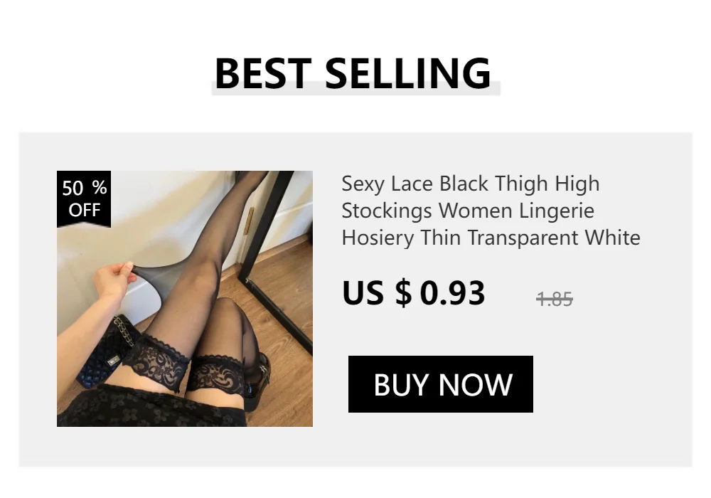 Description Picture 3 of itemWomen Sexy Striped Thin Transparent Thigh High Long Stockings Lingerie Hosiery Nylon Knee High White Black Socks Women Tights