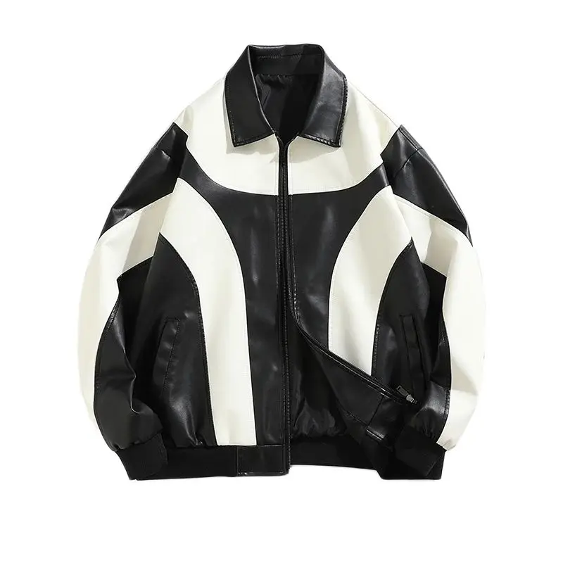 leather jackets Hip Hop Men's Faux Leather Jacket Padded Windbreaker Motorcycle Biker Bomber Coat Women