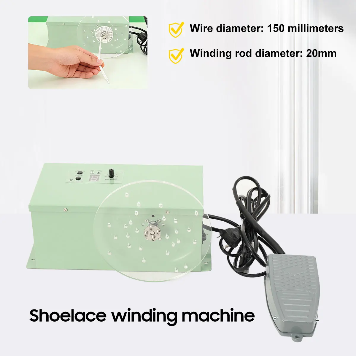 AC 220V Elektrische Wickelmaschine für Flachband, Flexibler Bandwickler mit Fußschalter, 1-500 U/min Geschwindigkeitseinstellbar, 72W – Detail 8