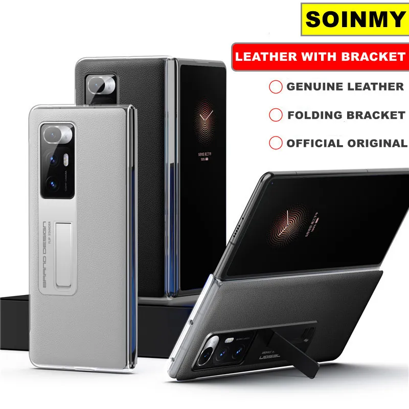 

Ударопрочный чехол из натуральной кожи для Xiaomi Mix Fold Slim Lens защитный чехол для Mix Fold полная защита объектива Kickstand Cover
