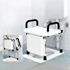 Commode Toilet Squat Toilet Converted To Toilet Seat, No Punching Foldable Elderly Bathroom Commode Chair for Disabled Armrest 1